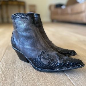 Donald J. Pliner Black Cowboy Boots